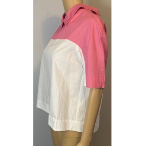 NWT I'm ISOLA MARRAS PINK/WHITE BUTTON DOWN TOP SZ 42 - Picture 2 of 5